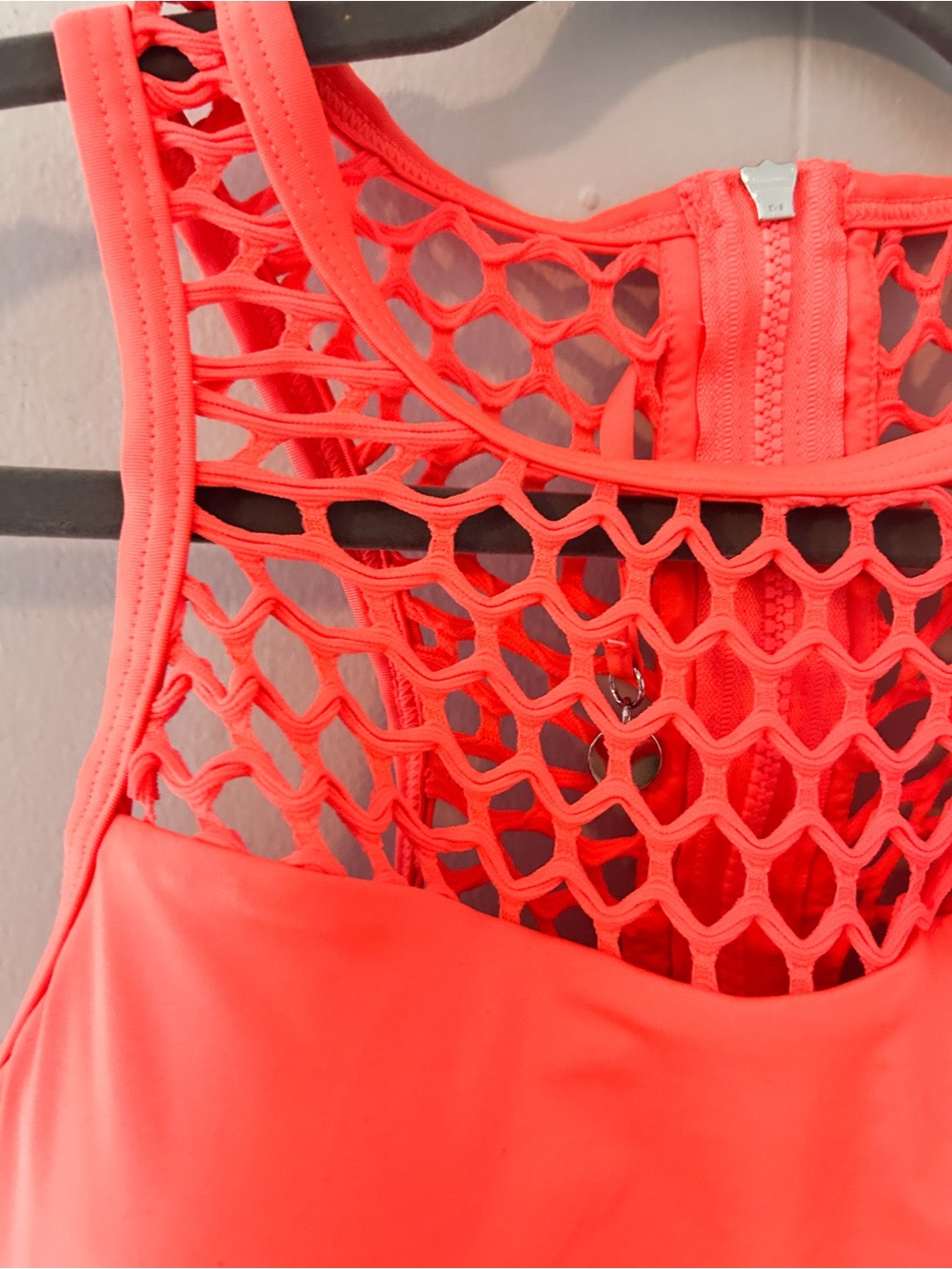 SEAFOLLY US 10 Nectarine Orange Mesh About High Neck One Piece Swimsuit - Picture 5 of 16